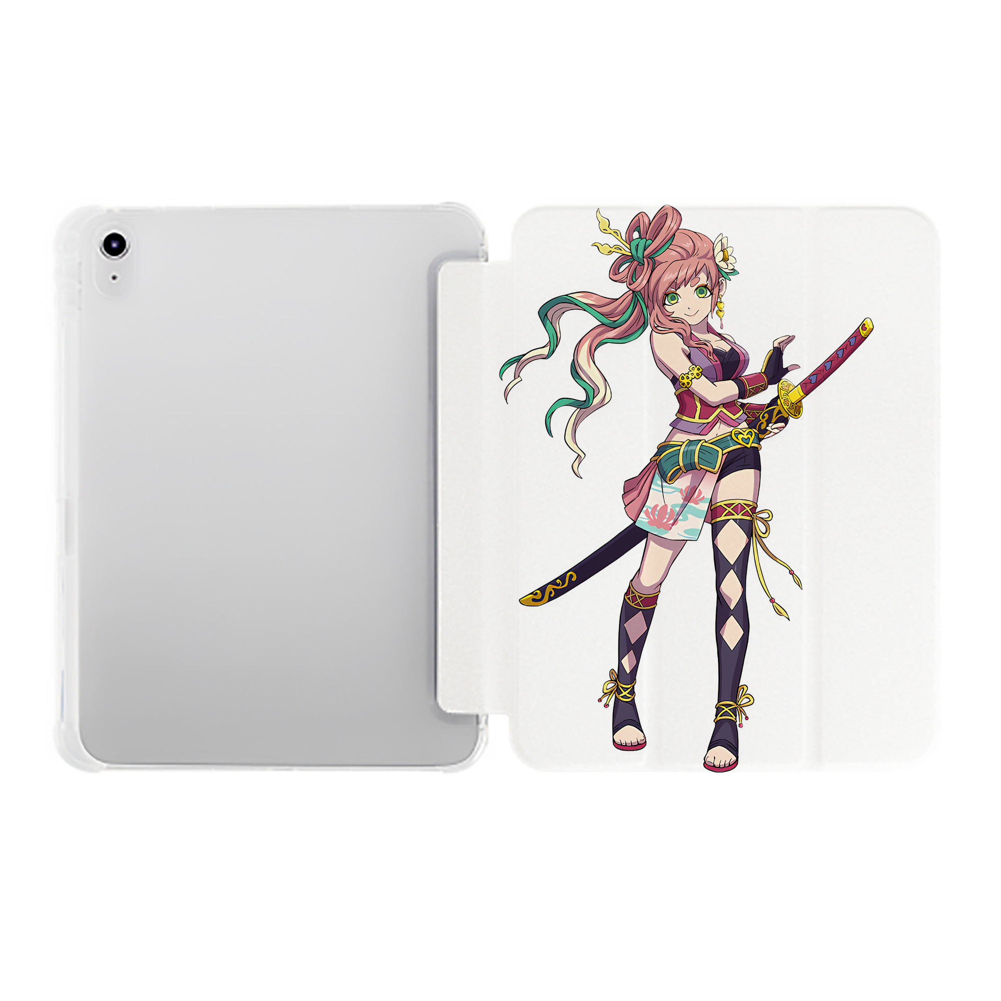（画像用） 妖怪ウォッチ Yo-kai Watch IPad ケース ペン収納付き 三つ折りスタンド PUレザー×シリコン 対応機種9.5/10.5/10.9インチ